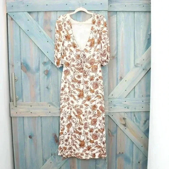Floral Printed Midi NICHOLAS Danielle Dress Size 6 - Picture 2 of 10